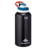 Quechua Drinkfles 500 Sneldop 0,6 Liter Aluminium Zwart.