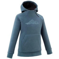 Quechua Fleece Sweater Voor Wandelen Donkergrijs Kinderen 7-15 Jaar