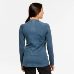 Quechua Shirt Met Lange Mouwen Voor Bergwandelen Dames MH550 Grijsblauw -Aanbiedingen Sportief Leven Winkel shirt met lange mouwen voor bergwandelen dames mh550 grijsblauw 3