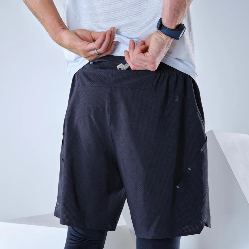 Quechua Ultralichte Tight Met Short Voor Fast Hiking Heren FH900 Blauw 5 Quechua Ultralichte Tight Met Short Voor Fast Hiking Heren FH900 Blauw - Afbeelding 5