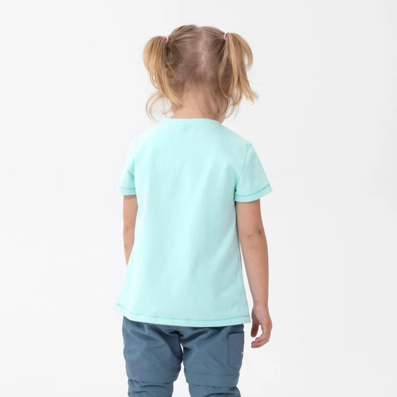 Quechua Wandelshirt Voor Kinderen MH100 Fluo Turquoise 2 Tot 6 Jaar 4 Quechua Wandelshirt Voor Kinderen MH100 Fluo Turquoise 2 Tot 6 Jaar - Afbeelding 4