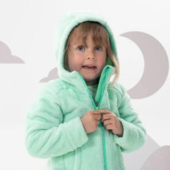 Quechua Warme Fleece Jas Voor Wandelen MH500 Turquoise Kinderen 2-6 Jaar -Aanbiedingen Sportief Leven Winkel warme fleece jas voor wandelen mh500 turquoise kinderen 2 6 jaar 4